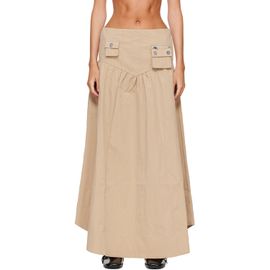 GANNI GANNI Beige Washed Cotton Corset Maxi Skirt