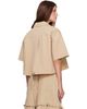 GANNI GANNI Beige Washed Cotton Cropped Bowling Shirt - 3