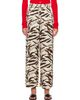 GANNI GANNI Beige Zebra Satin Lounge Pants - 1