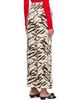 GANNI GANNI Beige Zebra Satin Lounge Pants - 3