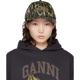 GANNI GANNI Black & Brown Printed Nylon Cap