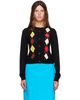 GANNI GANNI Black Argyle Cardigan - 1
