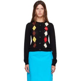 GANNI GANNI Black Argyle Cardigan