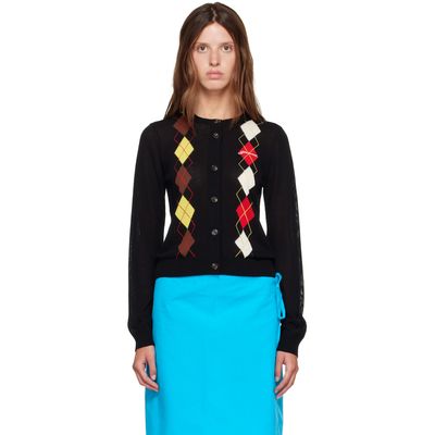 GANNI GANNI Black Argyle Cardigan