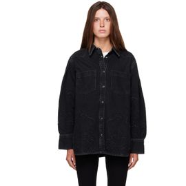 GANNI GANNI Black Broderie Anglaise Denim Shirt