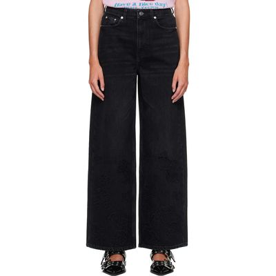 GANNI GANNI Black Broderie Anglaise Lari Jeans