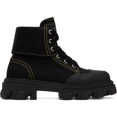 GANNI GANNI Black Canvas Trail Boots