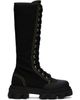 GANNI GANNI Black Cleated Canvas Trail High Boots - 1