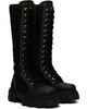 GANNI GANNI Black Cleated Canvas Trail High Boots - 4