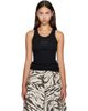 GANNI GANNI Black Compact Pointelle Rib Jersey Tank Top - 1