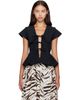 GANNI GANNI Black Cotton Poplin Blouse - 1
