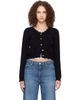 GANNI GANNI Black Crochet Appliqué Cardigan - 1