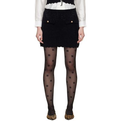 GANNI GANNI Black Crochet Miniskirt