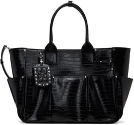 GANNI GANNI Black Croco Posy Tote