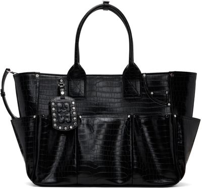 GANNI GANNI Black Croco Posy Tote
