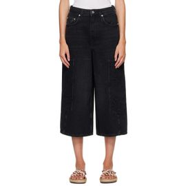 GANNI GANNI Black Cropped Cargo Jeans