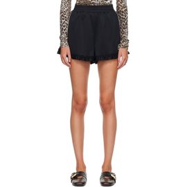 GANNI GANNI Black Cycora Frill Shorts