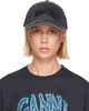 GANNI GANNI Black Embroidered Denim Cap - 1