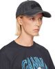 GANNI GANNI Black Embroidered Denim Cap - 2