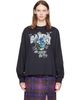 GANNI GANNI Black Flowers Long Sleeve T-shirt - 1