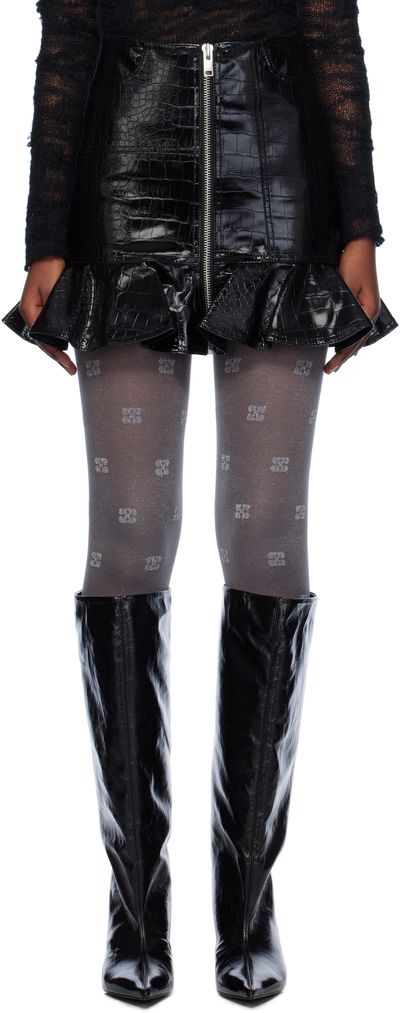 GANNI GANNI Black Future Coated Faux-Leather Miniskirt