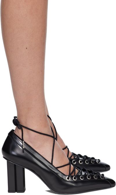 GANNI GANNI Black Lace Up Butterfly High Heels