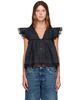 GANNI GANNI Black Linen Blouse - 1