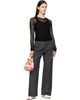 GANNI GANNI Black Mercerized Cotton Mesh Pointelle Longsleeve T-shirt - 4