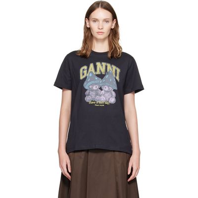 GANNI GANNI Black Mushroom Teddy T-shirt