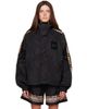 GANNI GANNI Black Placement Printed Flyweight Nylon Jacket - 1