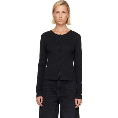 GANNI GANNI Black Pointelle Cardigan