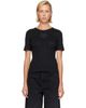 GANNI GANNI Black Pointelle Rib T-shirt - 1