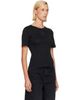 GANNI GANNI Black Pointelle Rib T-shirt - 2