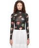 GANNI GANNI Black Printed Jersey Turtleneck - 1