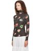 GANNI GANNI Black Printed Jersey Turtleneck - 4