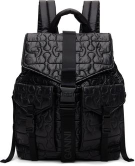 GANNI GANNI Black Quilted Re-Tech Backpack