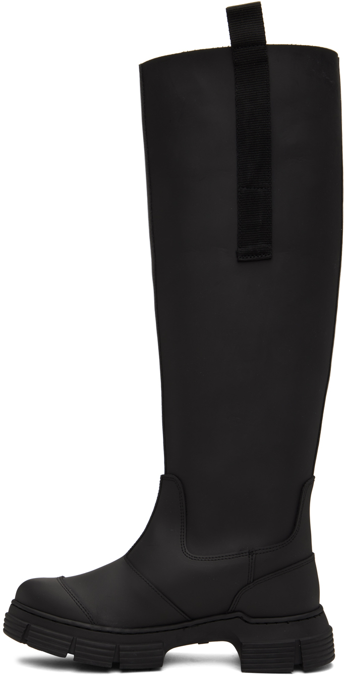 GANNI - Black Recycled Rubber Country Boots