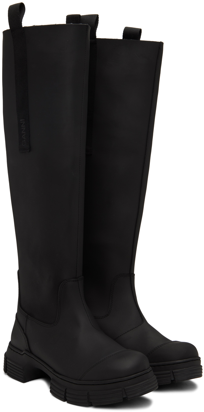 GANNI - Black Recycled Rubber Country Boots