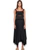 GANNI GANNI Black Sandwashed Silk Satin Slip Maxi Dress - 1