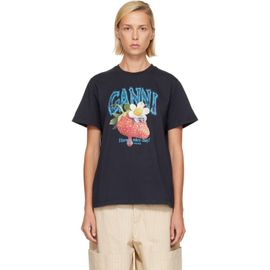GANNI GANNI Black Strawberry T-shirt
