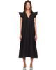 GANNI GANNI Black Stretch Cotton Angel Maxi Dress - 1
