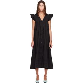 GANNI GANNI Black Stretch Cotton Angel Maxi Dress