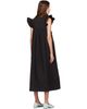 GANNI GANNI Black Stretch Cotton Angel Maxi Dress - 3