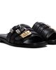GANNI GANNI Black Sue Triple Flat Sandals - 4
