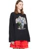 GANNI GANNI Black Wool Flowers Oversized Sweater - 2