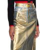 GANNI GANNI Blue & Gold Foil-Coated Denim Midi Skirt - 4
