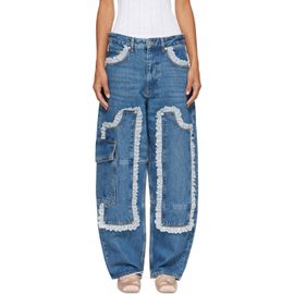 GANNI GANNI Blue Audri Lace Cargo Jeans