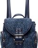 GANNI GANNI Blue Bucky Nano Tweed Denim Backpack - 1