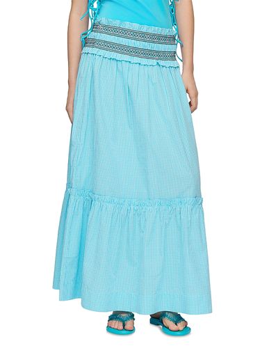 Ganni Ganni Blue Check Skirt