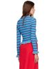 GANNI GANNI Blue Cotton Pointelle Stripe Cardigan - 3